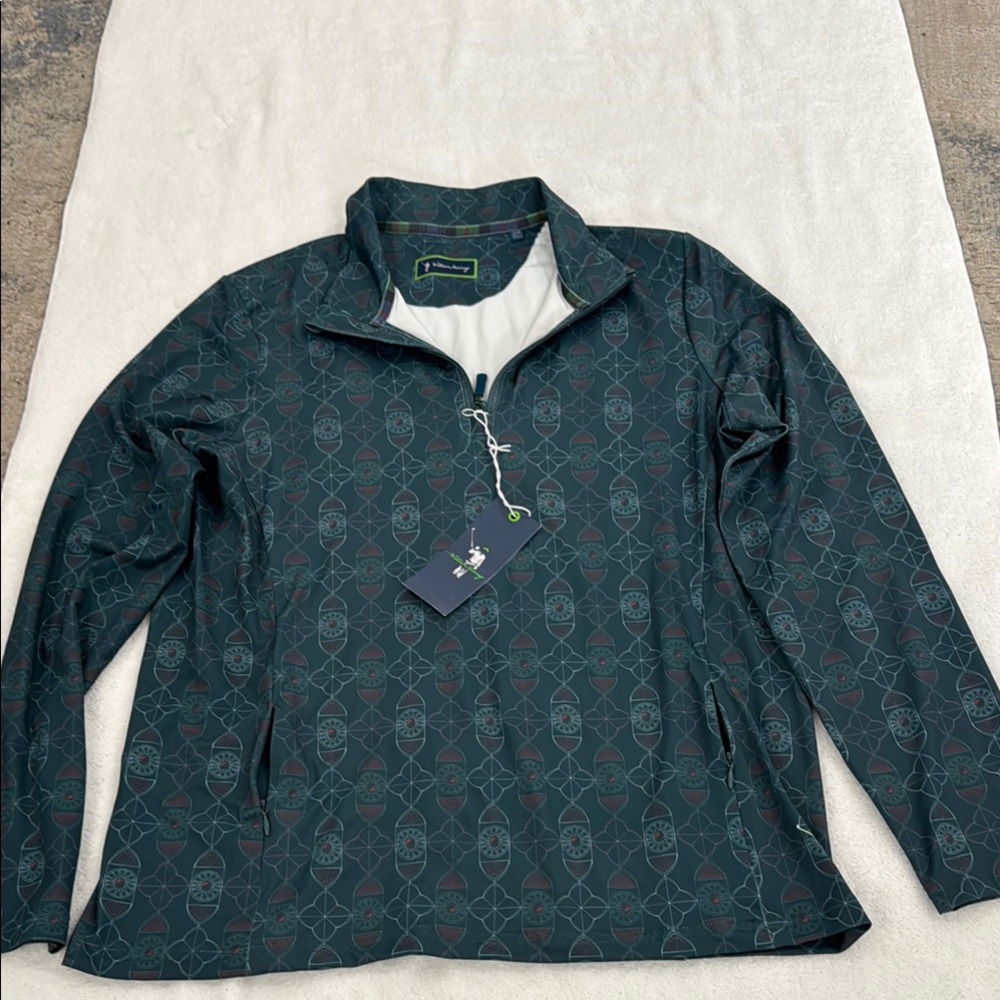 William Murray Golf Green and Red Patterned Men's Shirt